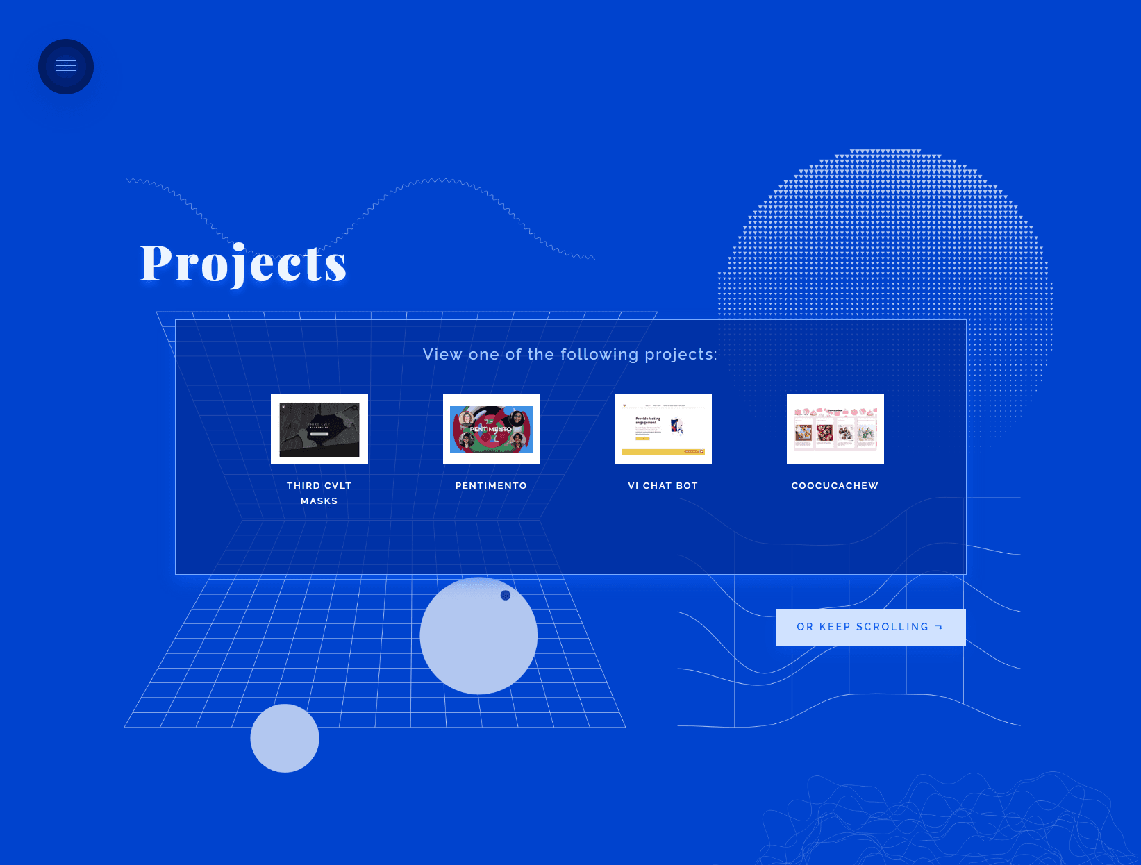 Projects Section — Thumbnail Navigation